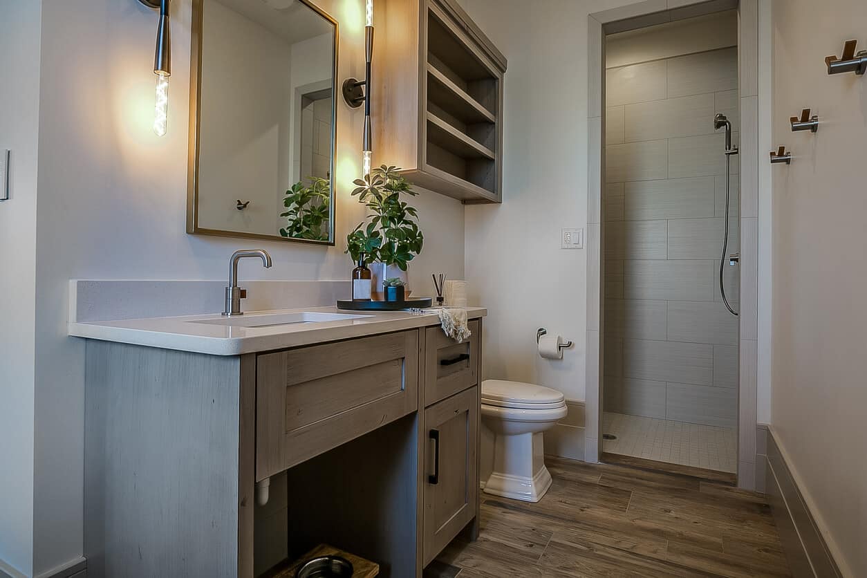 doorless shower installation