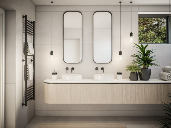 modern master bathroom